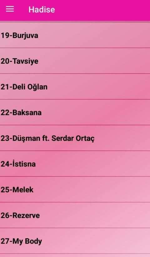 Hadise Şarkıları (İnternetsiz - 40 Şarkı) screenshot 3