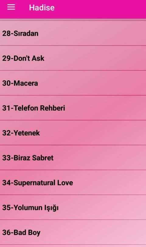 Hadise Şarkıları (İnternetsiz - 40 Şarkı) screenshot 2