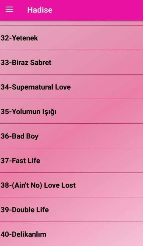 Hadise Şarkıları (İnternetsiz - 40 Şarkı) screenshot 1