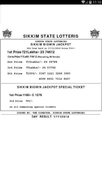 Sikkim State Lottery - Lottery Sambad Today Result screenshot 2