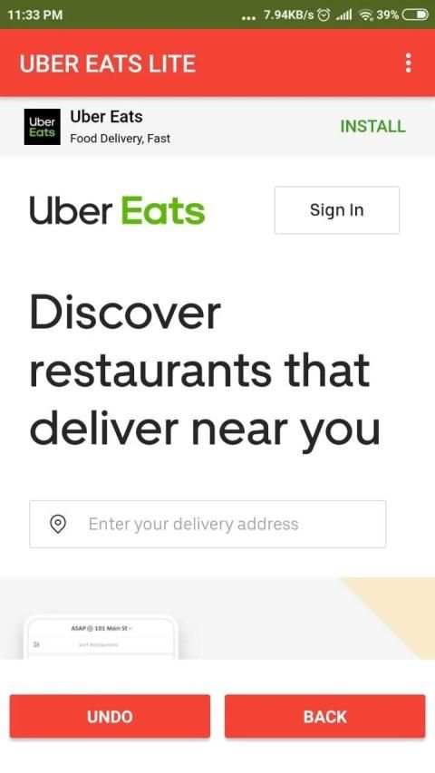 Lite for Uber Eats screenshot 2