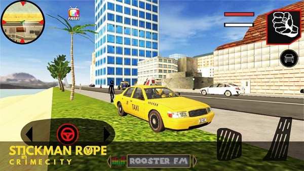 Stickman Rope Hero in Crime City स्क्रीनशॉट 2