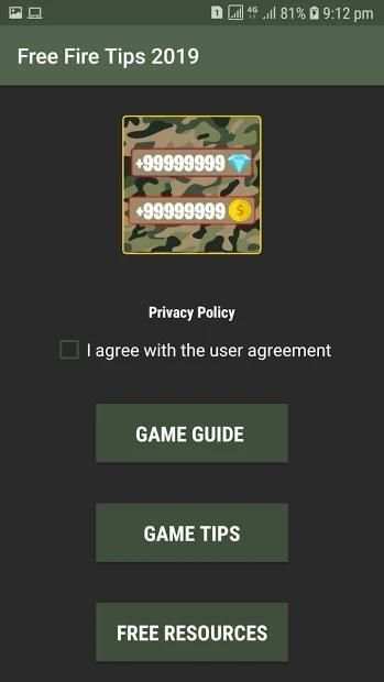 Hints for Free Fire game screenshot 1