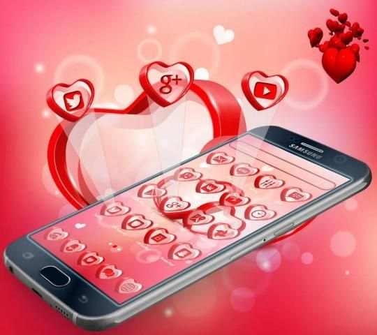 Tema 3D Love Heart Launcher screenshot 3