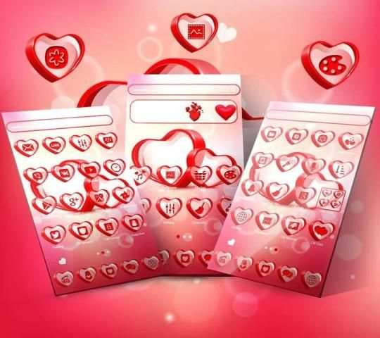 Tema 3D Love Heart Launcher screenshot 2