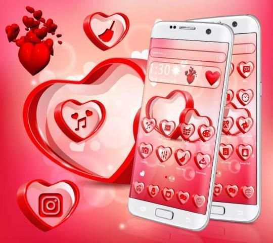 Tema 3D Love Heart Launcher screenshot 4