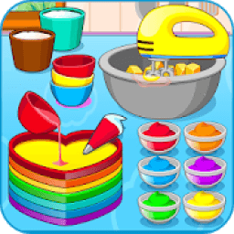 Cooking colorful cake आइकन