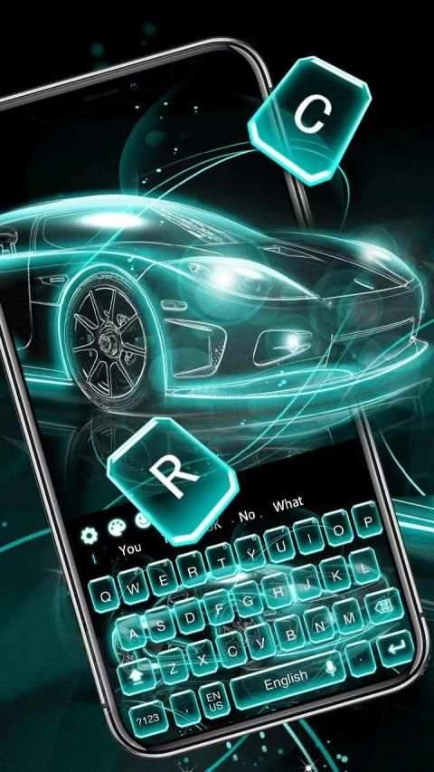 Blue Racing Car keyboard स्क्रीनशॉट 3
