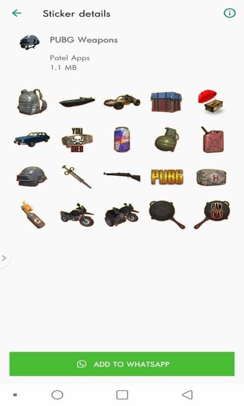 PUB-G Game Lovers Sticker Pack For WA-Stickers App स्क्रीनशॉट 6