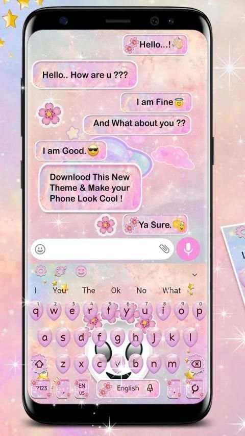 Cute Pink Alien Keyboard Theme स्क्रीनशॉट 3