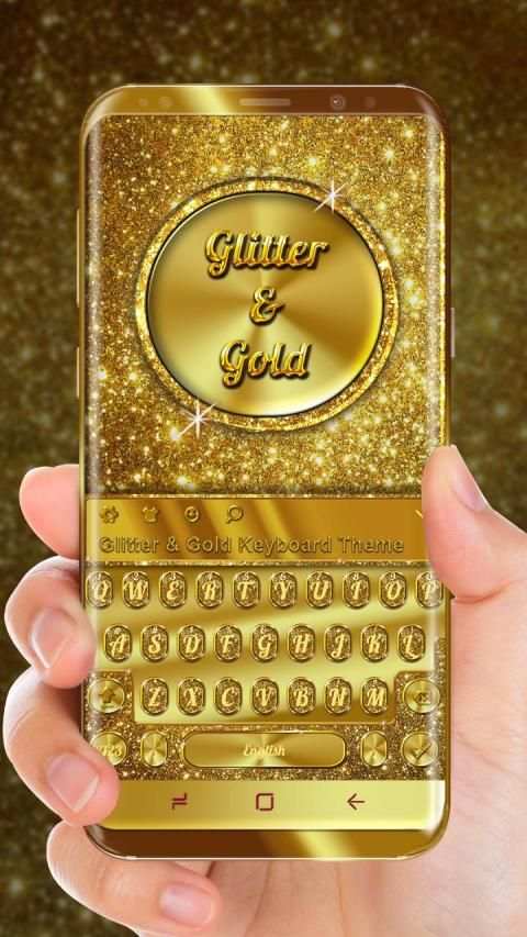 Glitter and Gold Premium Keyboard Theme स्क्रीनशॉट 7