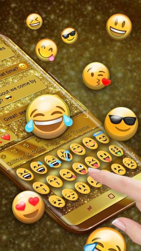 Glitter and Gold Premium Keyboard Theme स्क्रीनशॉट 5