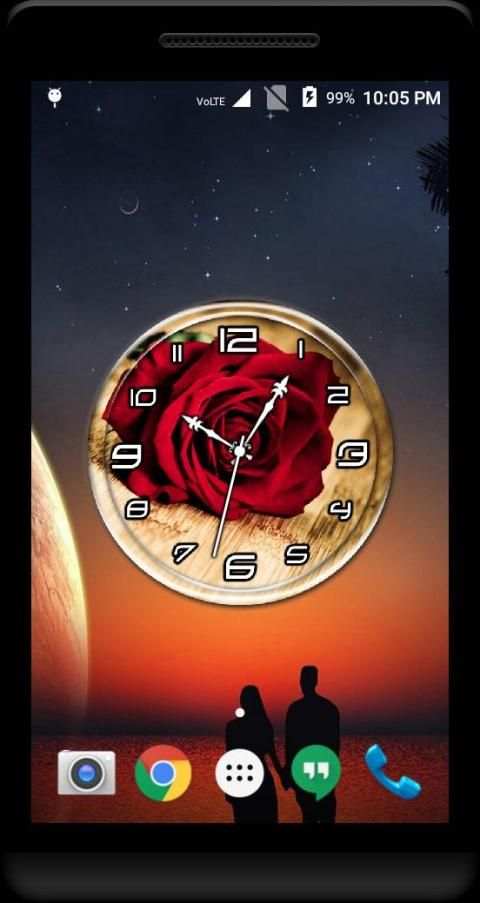 Red Rose Clock Live Wallpaper स्क्रीनशॉट 4