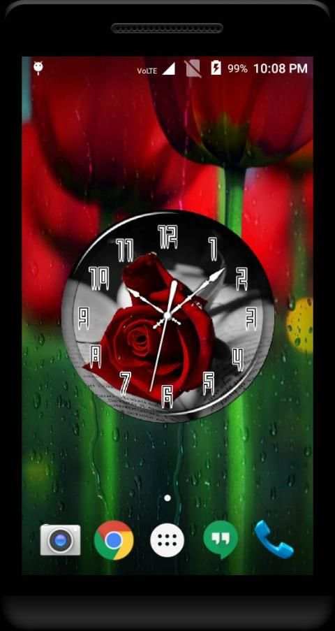 Red Rose Clock Live Wallpaper स्क्रीनशॉट 1