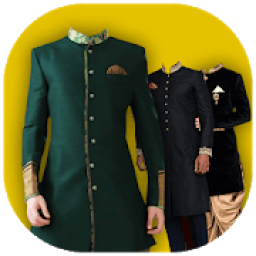 Men Sherwani Suit Photo Editor आइकन