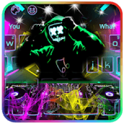 ikon Cool Neon DJ Keyboard Theme