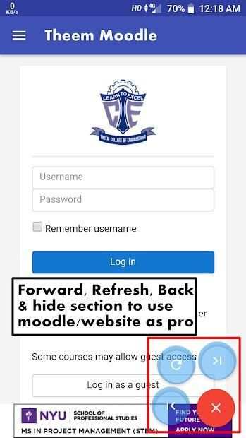 Theem Moodle स्क्रीनशॉट 1