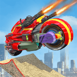 ikon Futuristic Robot Bike Derby Crash Stunts