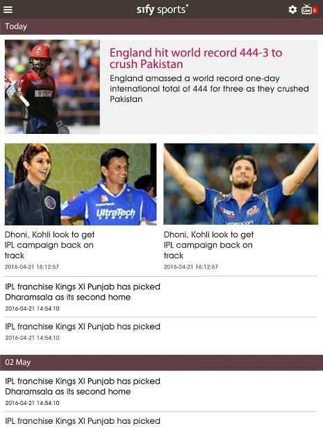 Sify Sports - Cricket Live Scores screenshot 9