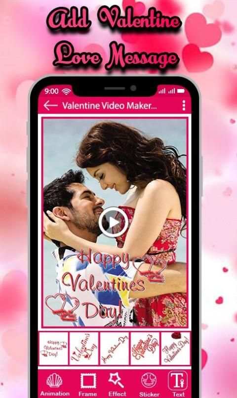 Valentine Day Photo Video Maker with Music 2019 स्क्रीनशॉट 2