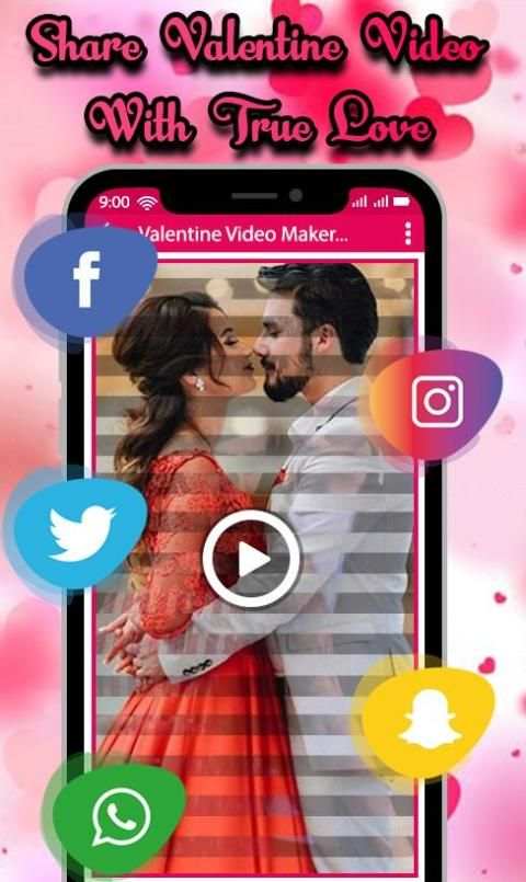 Valentine Day Photo Video Maker with Music 2019 स्क्रीनशॉट 1