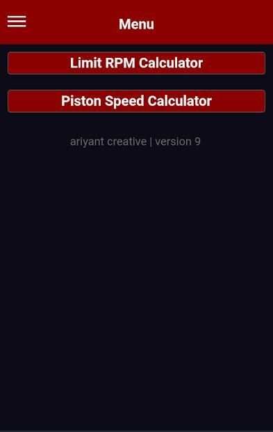 Four 4 & Two 2 Stroke Limit RPM Calculator screenshot 2