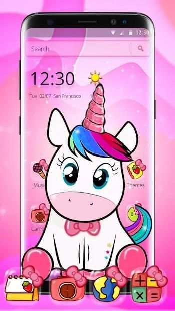 Tema Pink Unicorn screenshot 2