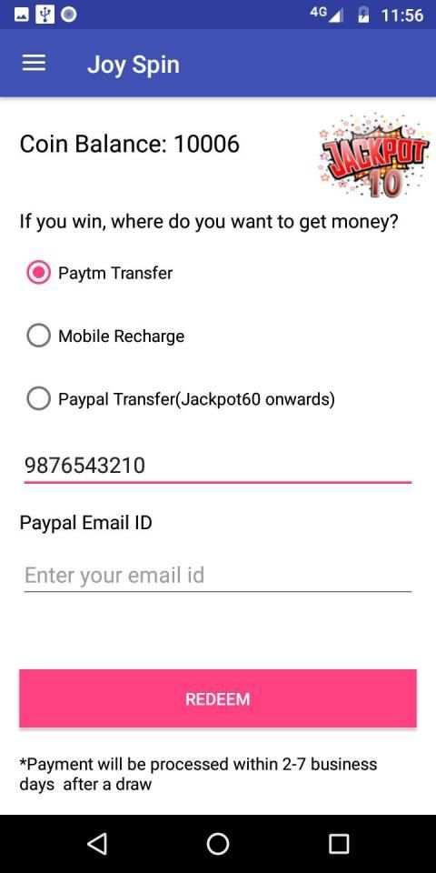 Joy Spin, Paytm Paypal Cash screenshot 1