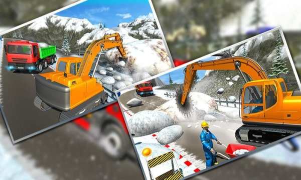 Snow Cutter Excavator Simulator-Winter Snow Rescue screenshot 1