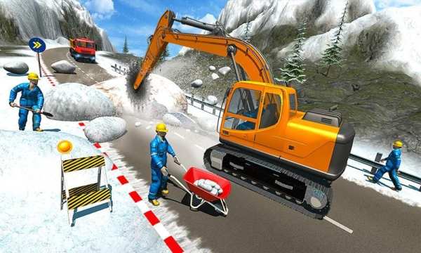 Snow Cutter Excavator Simulator-Winter Snow Rescue screenshot 4