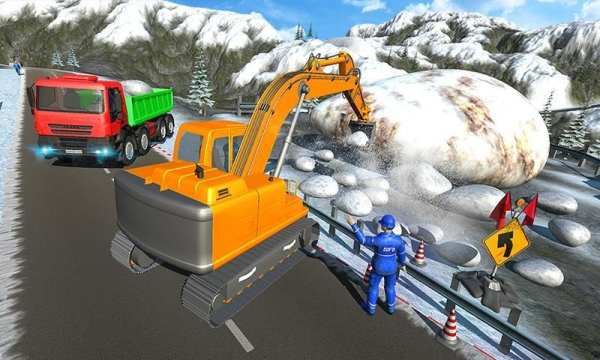 Snow Cutter Excavator Simulator-Winter Snow Rescue screenshot 3