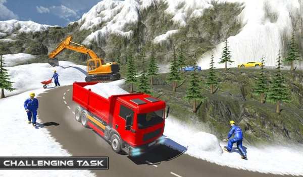 Uphill Snow Crane Excavator Simulator 2019 screenshot 2