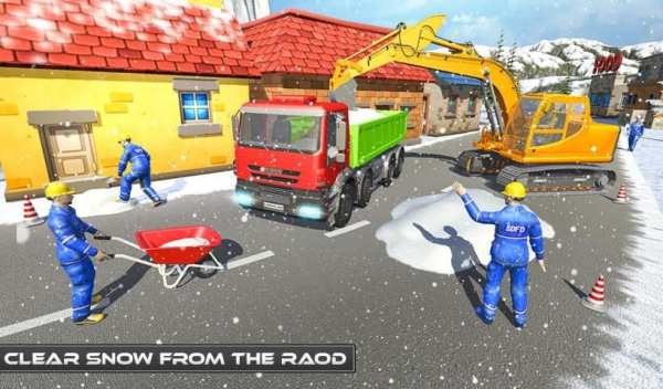 Uphill Snow Crane Excavator Simulator 2019 screenshot 4