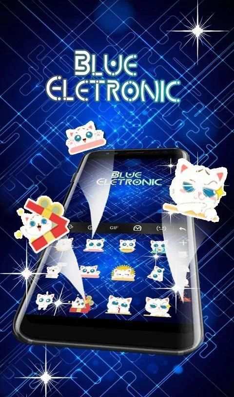 Blue Electronic Keyboard Theme screenshot 1