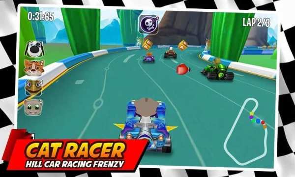 Cat Racer * Hill Car Racing Frenzy screenshot 3
