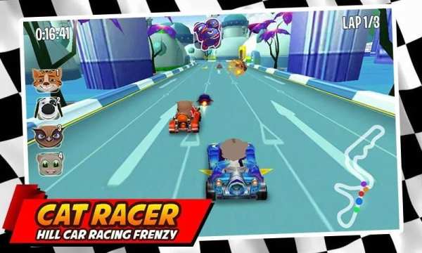 Cat Racer * Hill Car Racing Frenzy screenshot 1