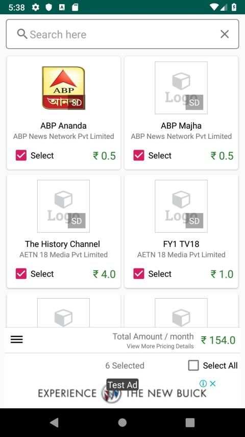 TV Calc - DTH Channel Price calculator स्क्रीनशॉट 1