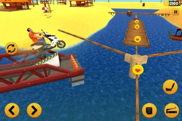 Beach Water Surfer Bike Rider: Motorcycle Stunts screenshot 3