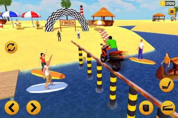 Beach Water Surfer Bike Rider: Motorcycle Stunts screenshot 12