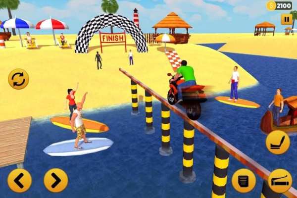 Beach Water Surfer Bike Rider: Motorcycle Stunts screenshot 8