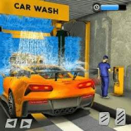 Modern Car Wash Gas Station: Real Car Mechanic