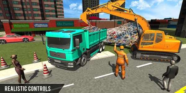 Off-Road Garbage Excavator Sim-City Clean Mission screenshot 10