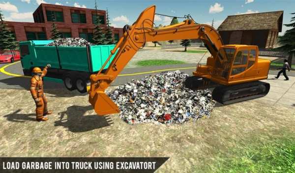 Off-Road Garbage Excavator Sim-City Clean Mission screenshot 1