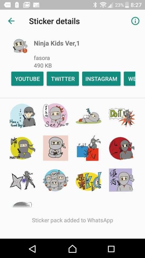 Ninja Kids - WAStickerApps screenshot 3