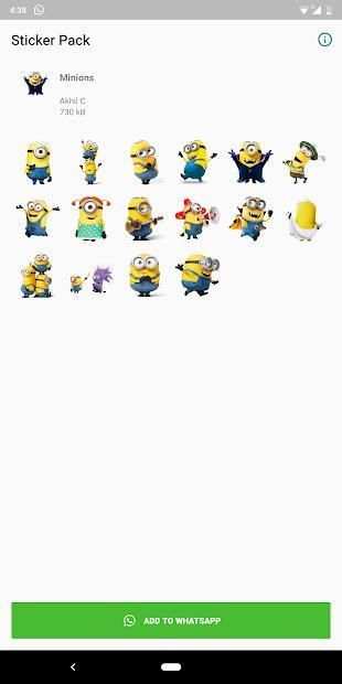 WhatsApp Stickers: Minions screenshot 2