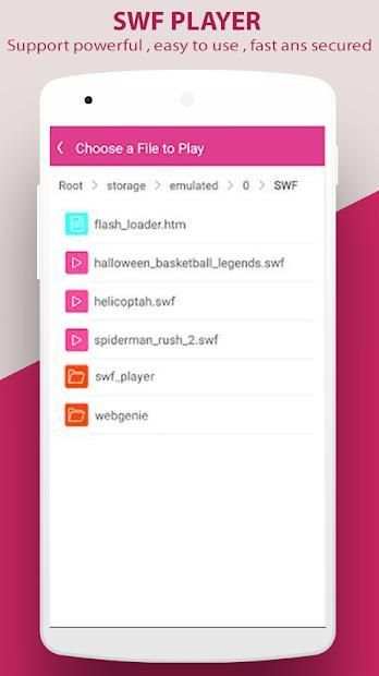 Flash Games player : swf & flv plugin simulator screenshot 1