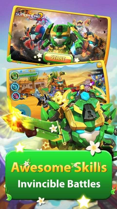 Superhero Fruit 2: Robot Fighting - Future War स्क्रीनशॉट 2