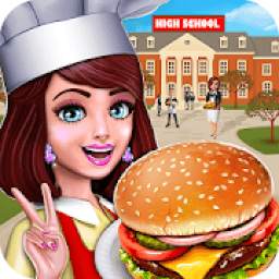 High School Café Girl: Burger Serving Cooking Game