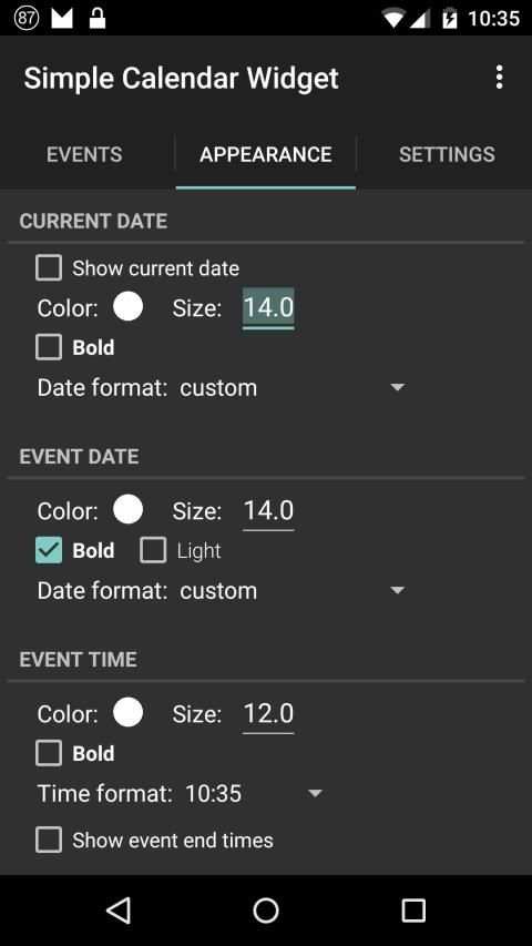 Simple Calendar Widget screenshot 3