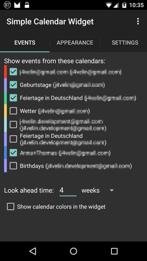 Simple Calendar Widget screenshot 4